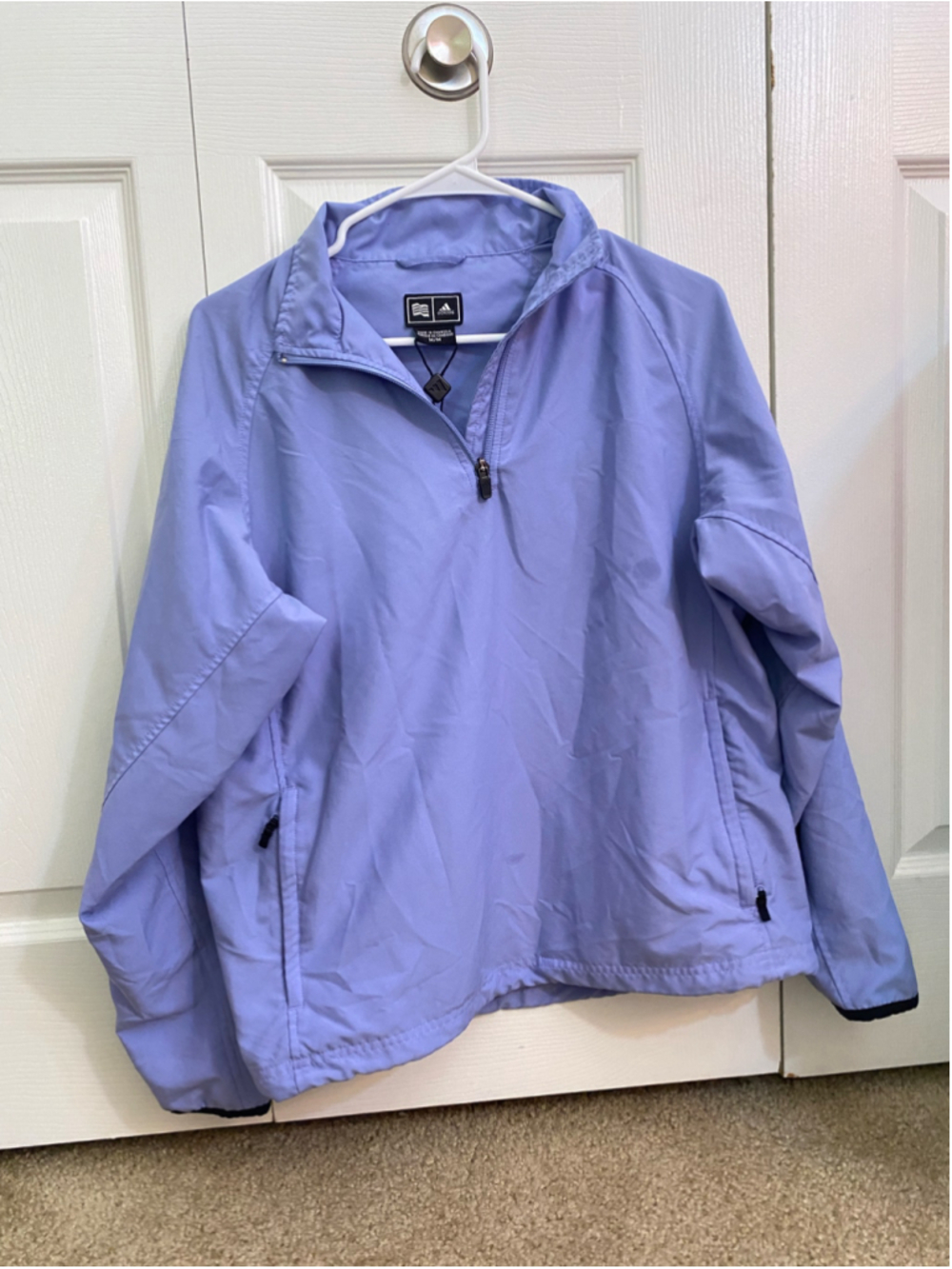 Men's Adidas Windbreaker Jacket Medium Blue Black